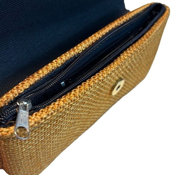 Envelope clutch contrast print warm colors snap & zip closure purse - Picture 8 of 11